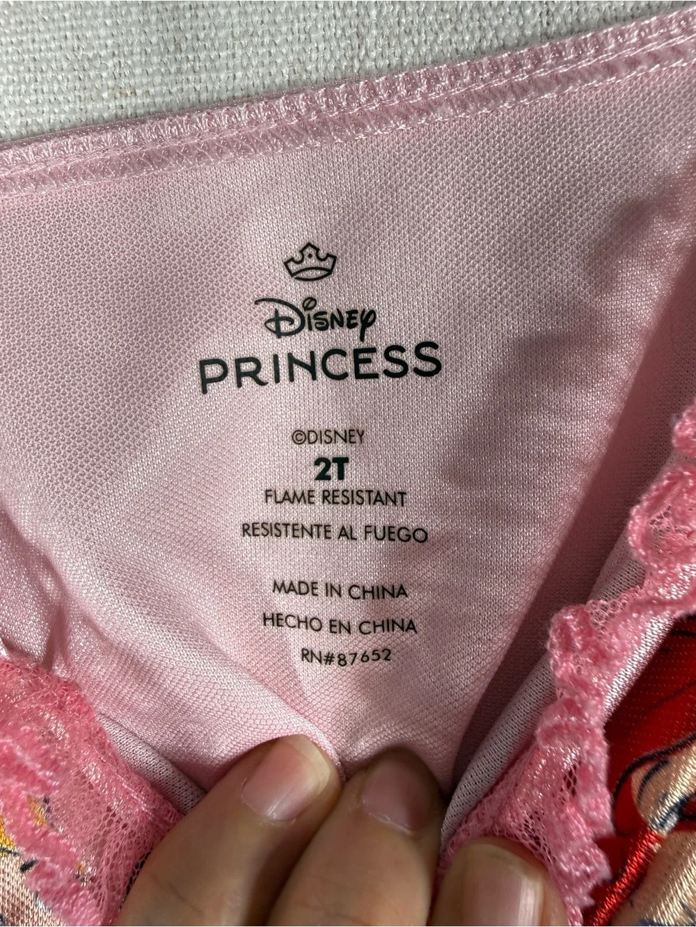 Disney Princess Pink and Red Toddler Dress 2T - Picture 4 of 5